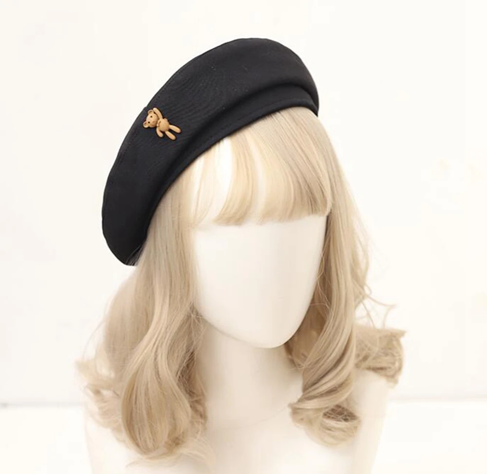 Big Bow Cute Beret Cap Women Girl Autumn Winter Spring Fashion Casual Beanie Hats