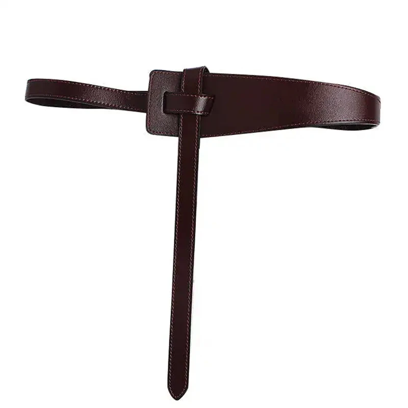 ECR Surdimensionné À La Mode Ceinture En Cuir Pour Femmes Solide Casual Coréen Minimaliste Irrégulière Ceintures Femelle Accessoires De Mode Style