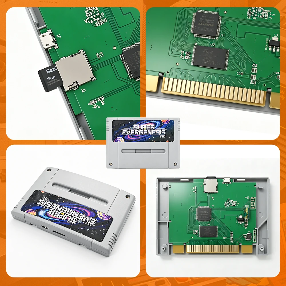 Karta z grami 3000 w 1 na kasetce SFC z kartą TF 8GB, retro karta z grami na Super Famicom SNES SFC, klasyczna konsola wideo, akcesoria do gier. — zdjęcie produktu 5