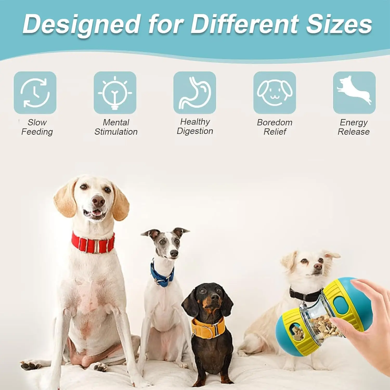 Pet snack distribution toy, adjustable feeding ball for slow feeding, rolling rich toys to keep dogs busy indoors, green