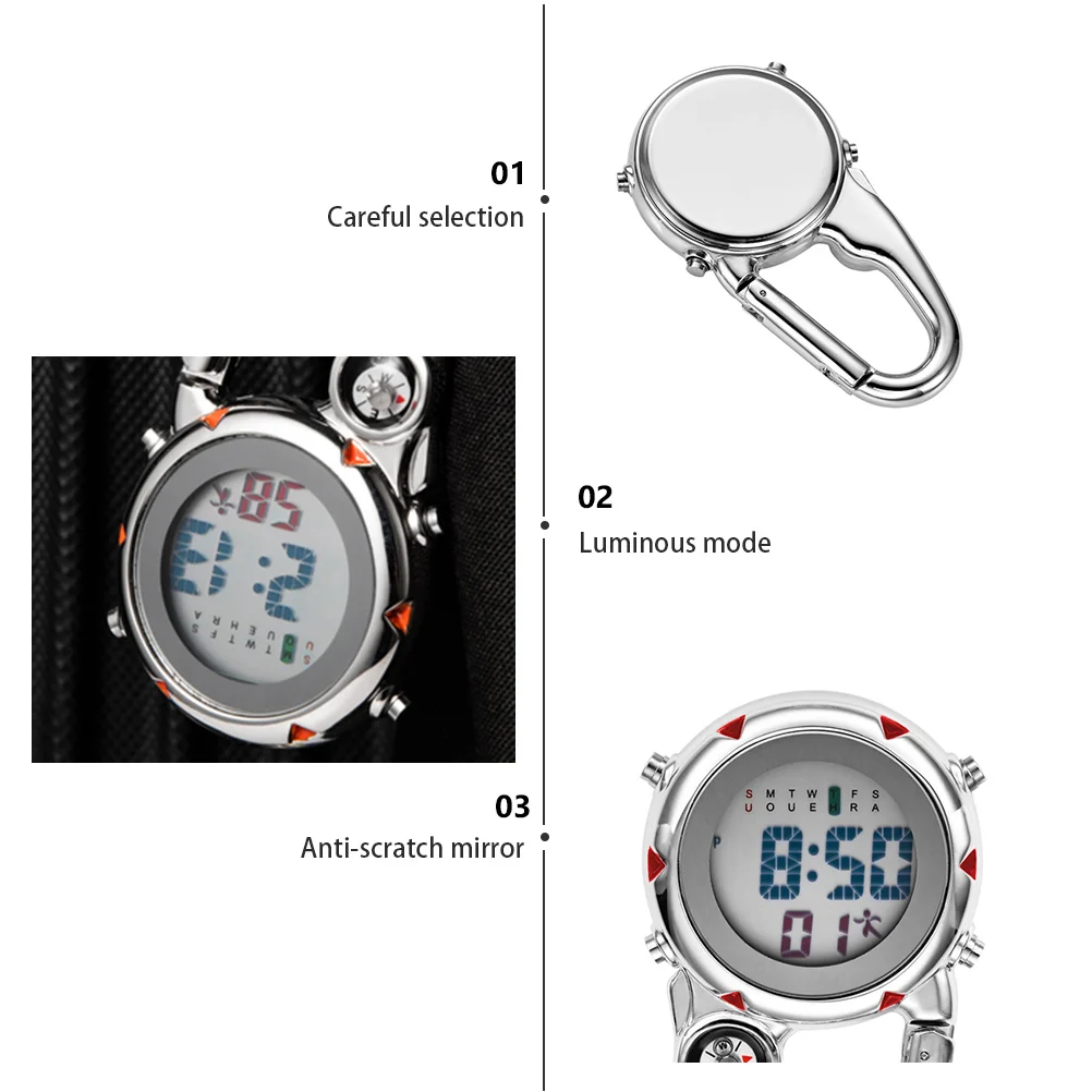 Зажим для часов-рюкзака на крючке из нержавеющей стали, металлический карабин для скалолазания, цифровой красный зажим