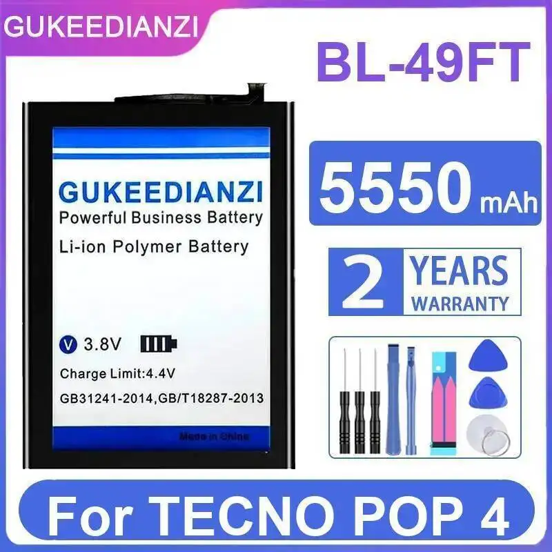 

5550 мАч, хорошая низкотемпературная батарея для мобильного телефона, экологически чистая для Tecno Pop 4 BL-49FT