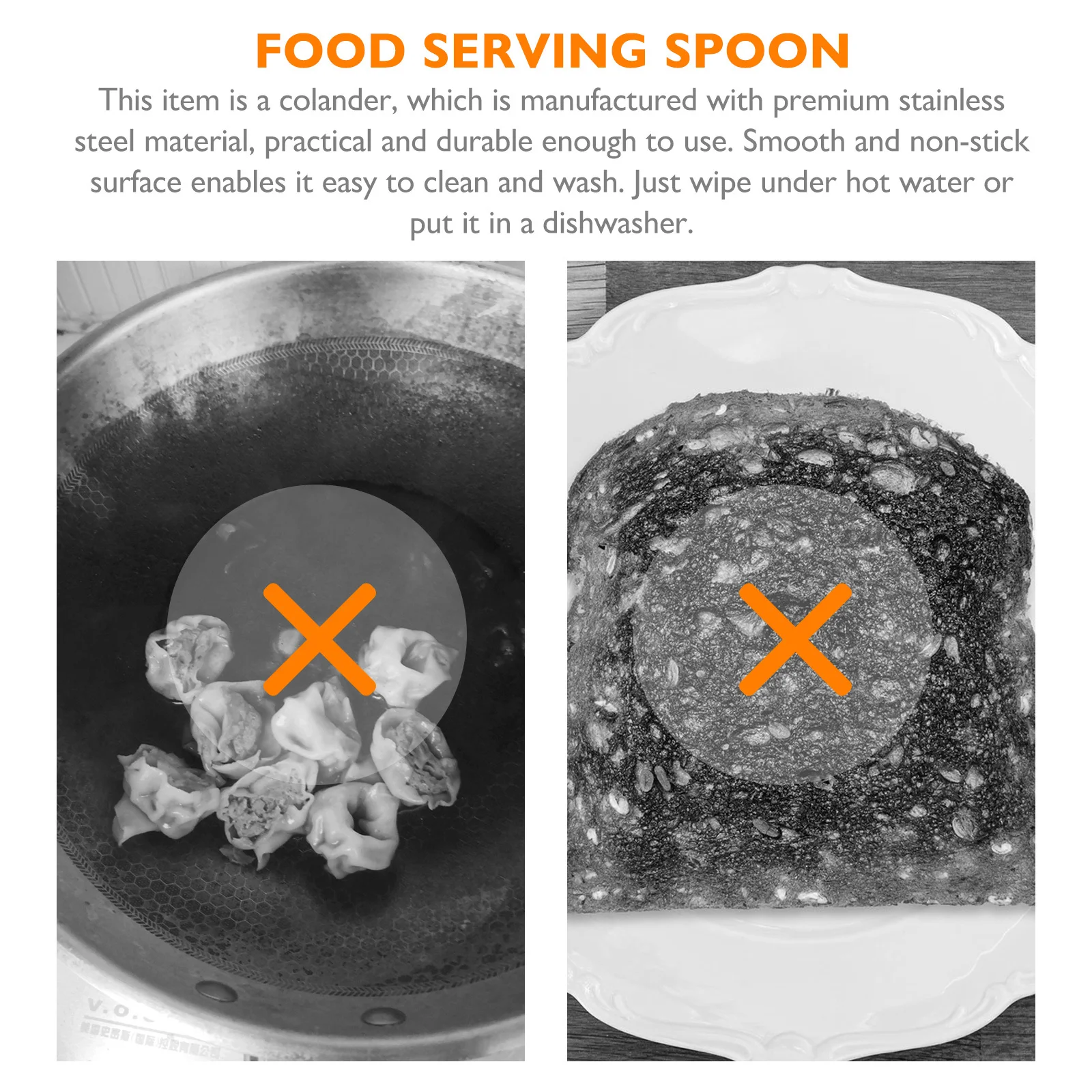 

1Pcs Stainless Steel Hot Pot Colander Practical Food Serving Spoon Public Cutlery Kitchen Gadget Restaurant Use