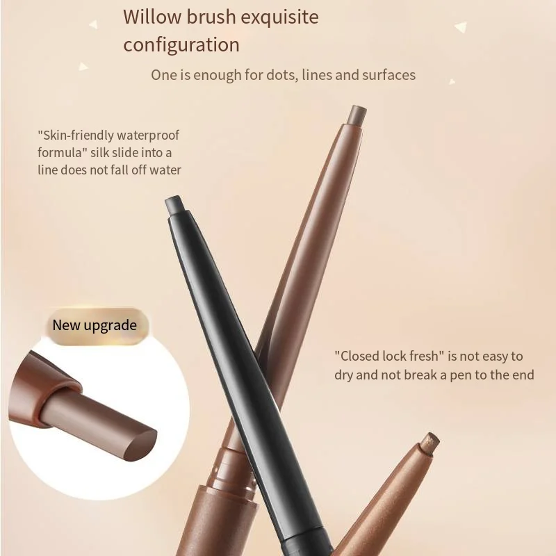 Longlasting Sweatproof Eyeliner Pencil Soft Focus Mist Shape Pencil Dark Brown Natural Extra Fine Eyeliner Make