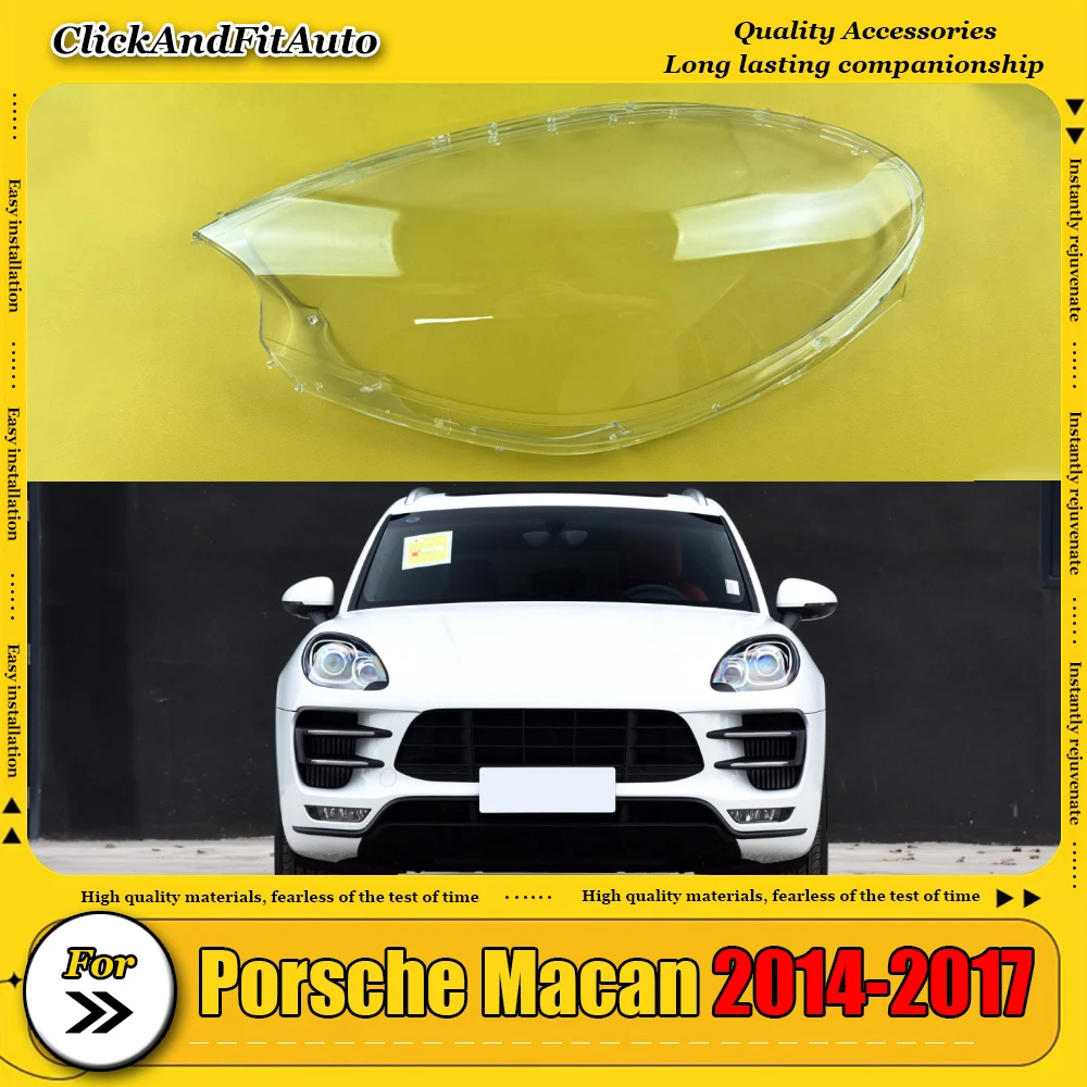 

For Porsche Macan 2014-2017 Headlight Transparent Cover Lampshade Headlamp Shell Plexiglass Replace Original Lens