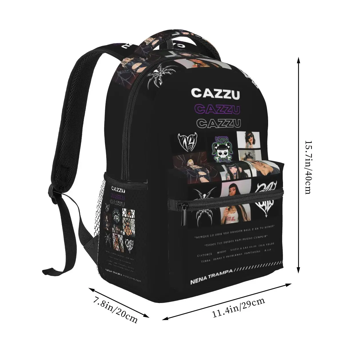 Singer Cazzu Tour Merch Backpack Student Boys Girls BookBag Kids School Bag Computer Shoulder Bags for Men Women