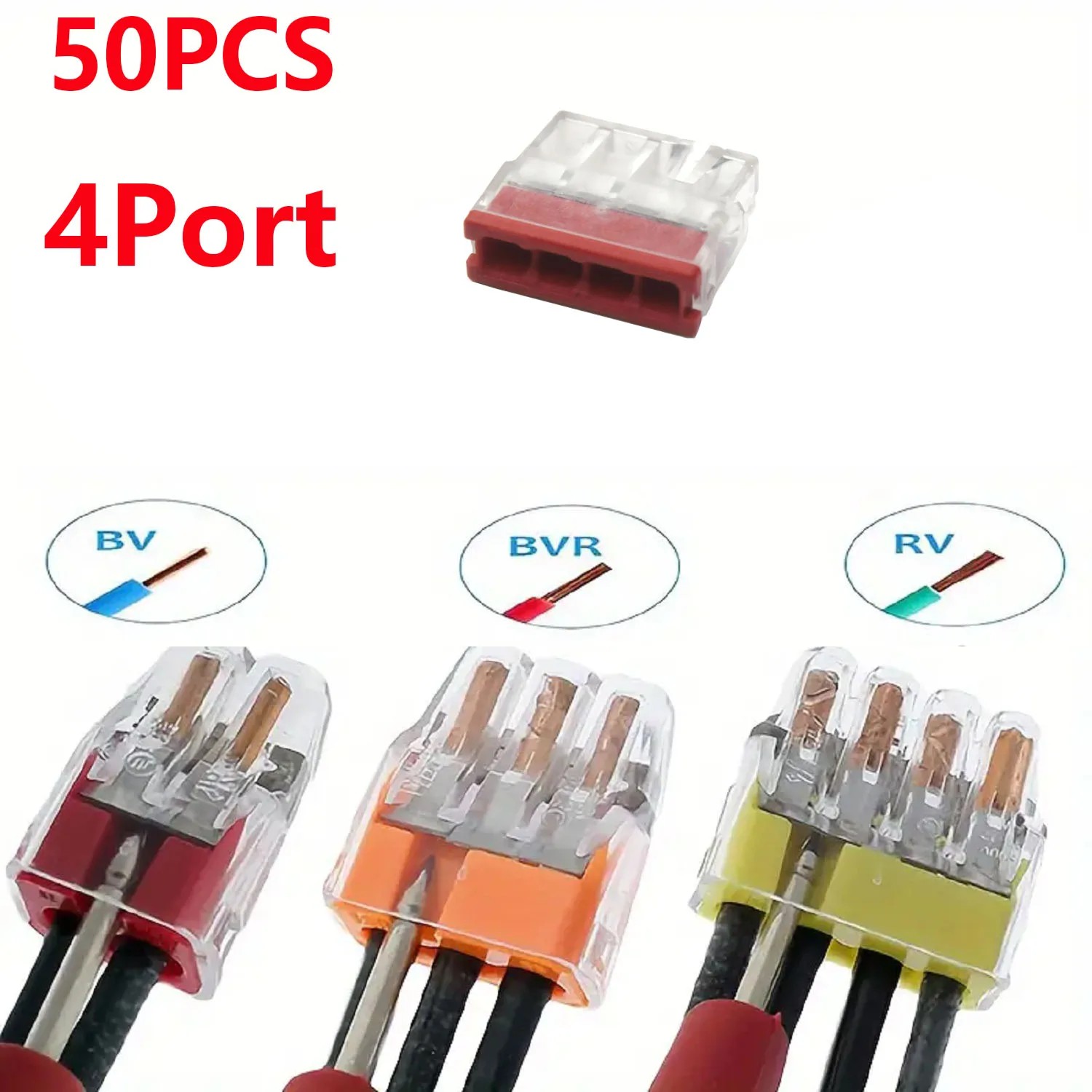 50 Stück Mini-Schnellverbinder 2/3/4/5 Anschlüsse Klemmenblock Robuster Edelstahl Einfache Elektrische Schnell-Steckverbinder