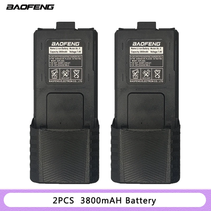 

Baofeng Walkie Talkie UV-5R Battery 1800/3800mAh BL-5 Battery For Radio Parts BaoFeng Pufong UV 5R uv5r baofeng Radio Receiver