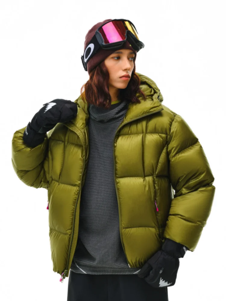 Winter Warm Outdoor Women's Jacket Hooded Cotton Padded Coat Unisex Zipper Closure Long Sleeve Short Length  Color