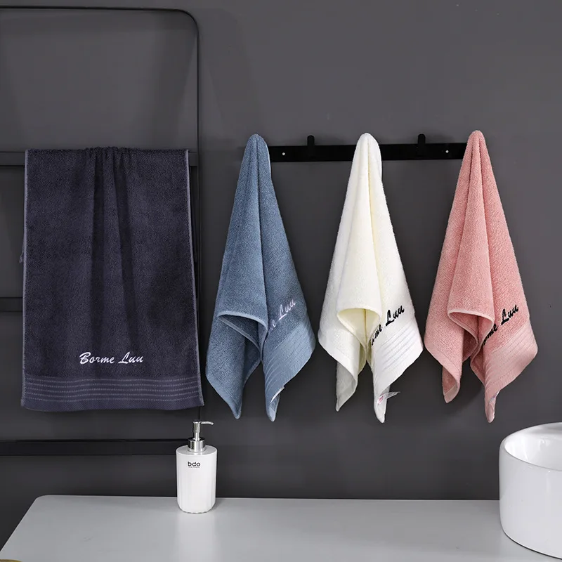 Embroidered Bamboo Fiber Towels Set - 1/4/6pcs Soft Absorbent Face Hand Bath Towel Hair Towel Home Gift Set
