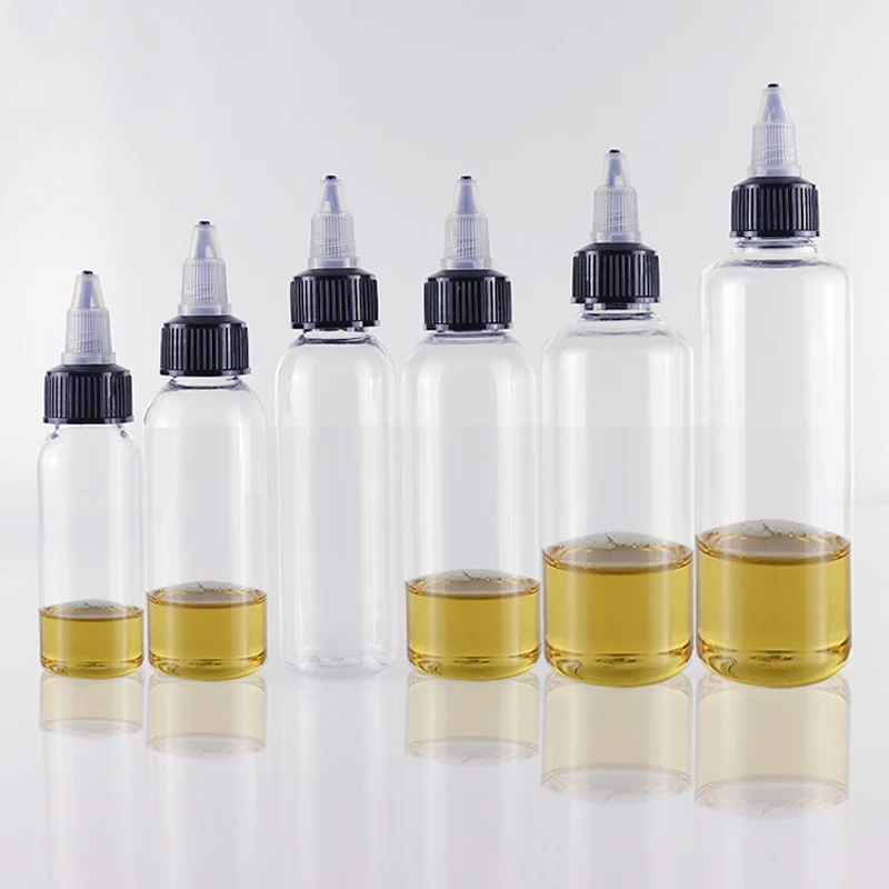 

100pcs 30ml 60ml 100ml 120ml Plastic PET E juice Liquid Vape Oil Dropper Bottles Twist Top Cap Tattoo Pigment Ink Gel Containers