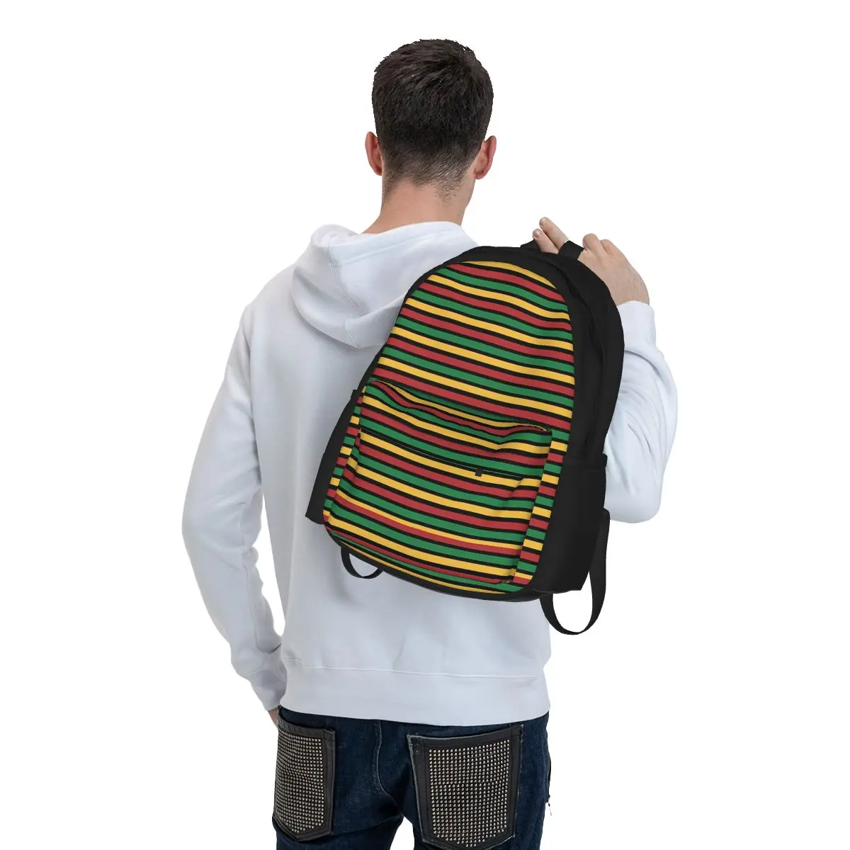 Rasta Way Padrão Gráfico Mochilas para Meninos e Meninas, mochilas escolares, Estudantes Bookbag, Cartoon Kids Rucksack, Laptop Rucksack, Shoulder Bag