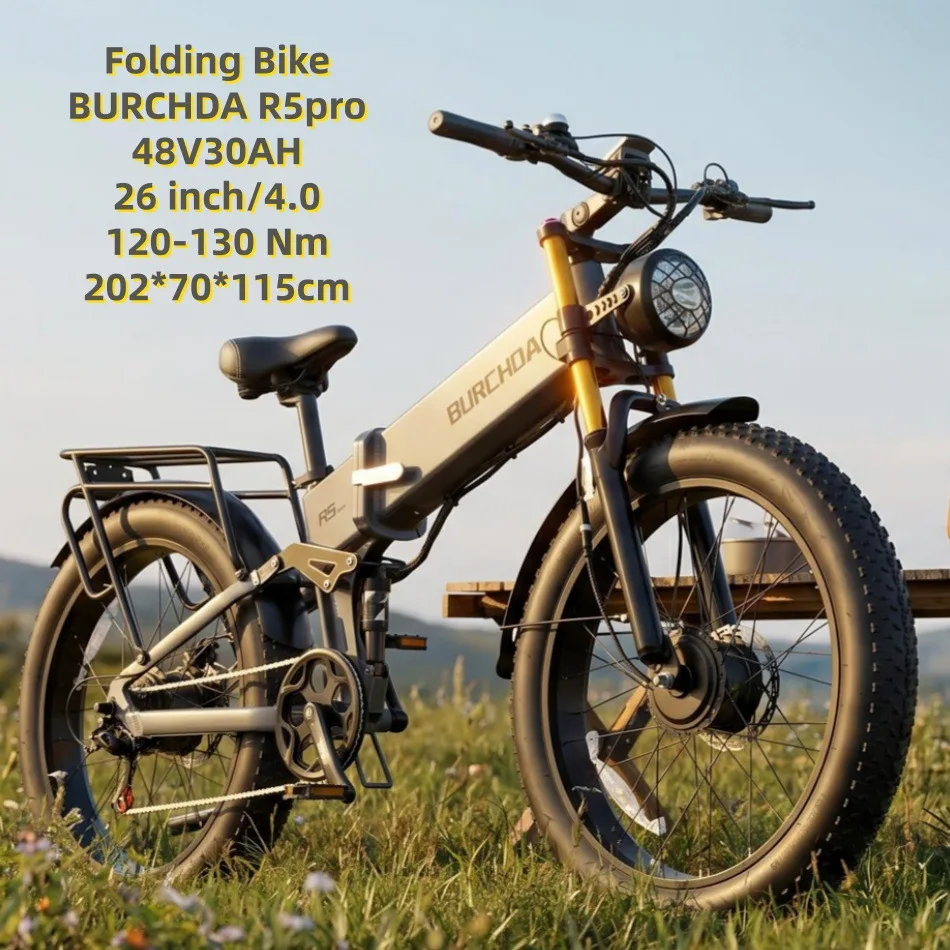 Foldable electric bike all-terrain electric mountain bike full suspension strong shock absorption double motor 26 inches