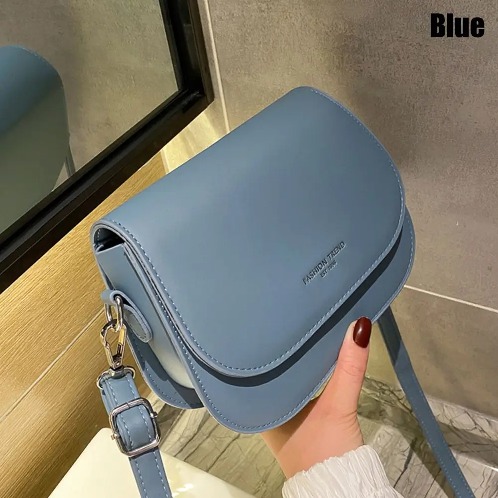 

Fashion Simple PU Leather Saddle Shoulder Bag Flap Messenger Bag Handbags Crossbody Bag