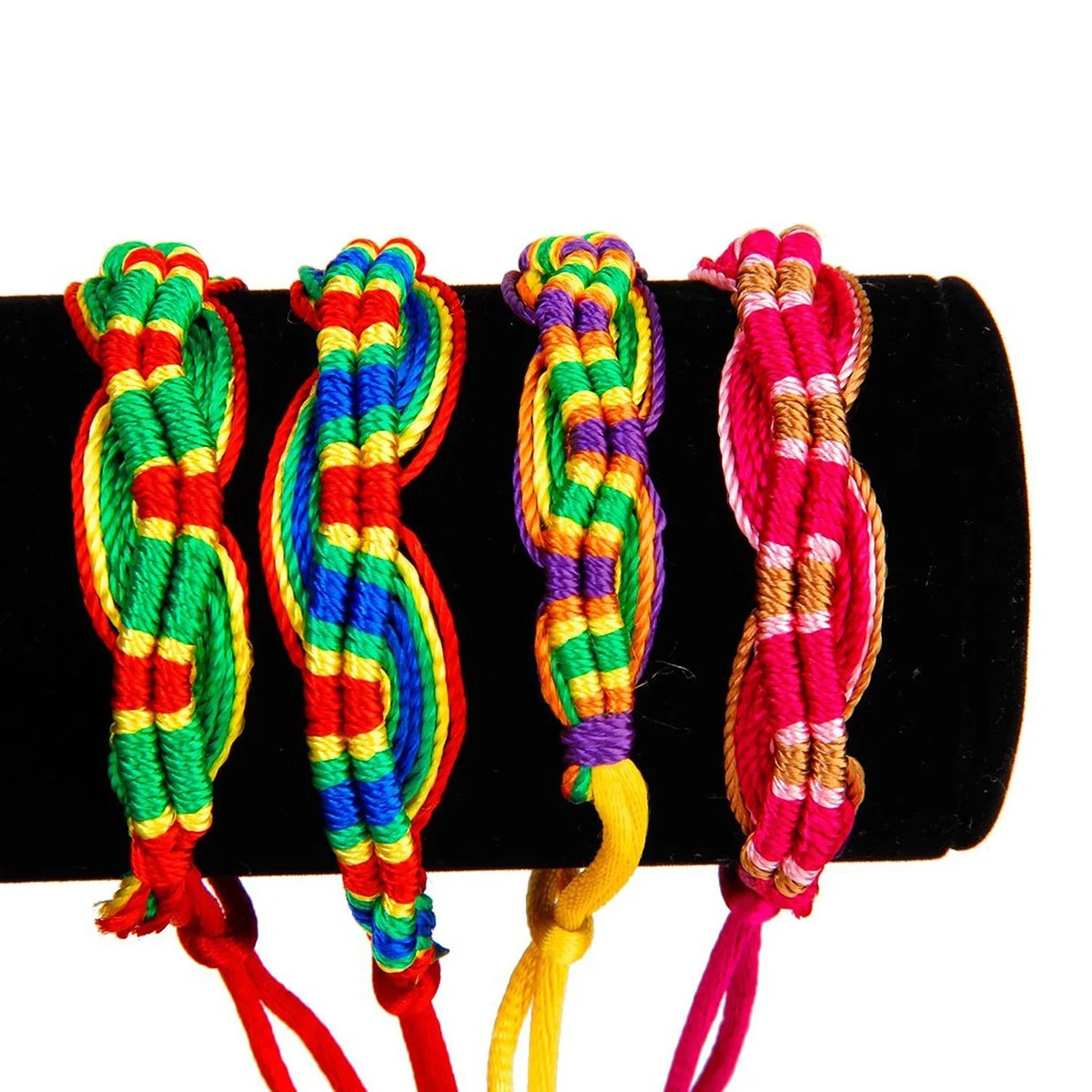 

9Pcs Handmade Colorful Knotted 8-95in Wrist Ankle Unisex Gift Knurled Bracelet Braided Bracelet