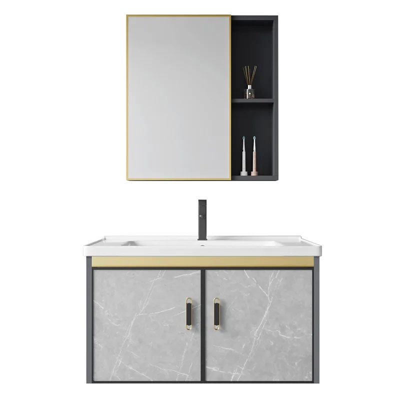 

Комбинация шкафа для ванной комнаты из каменной плиты, умный зеркальный шкаф, встроенный шкаф для умывальника