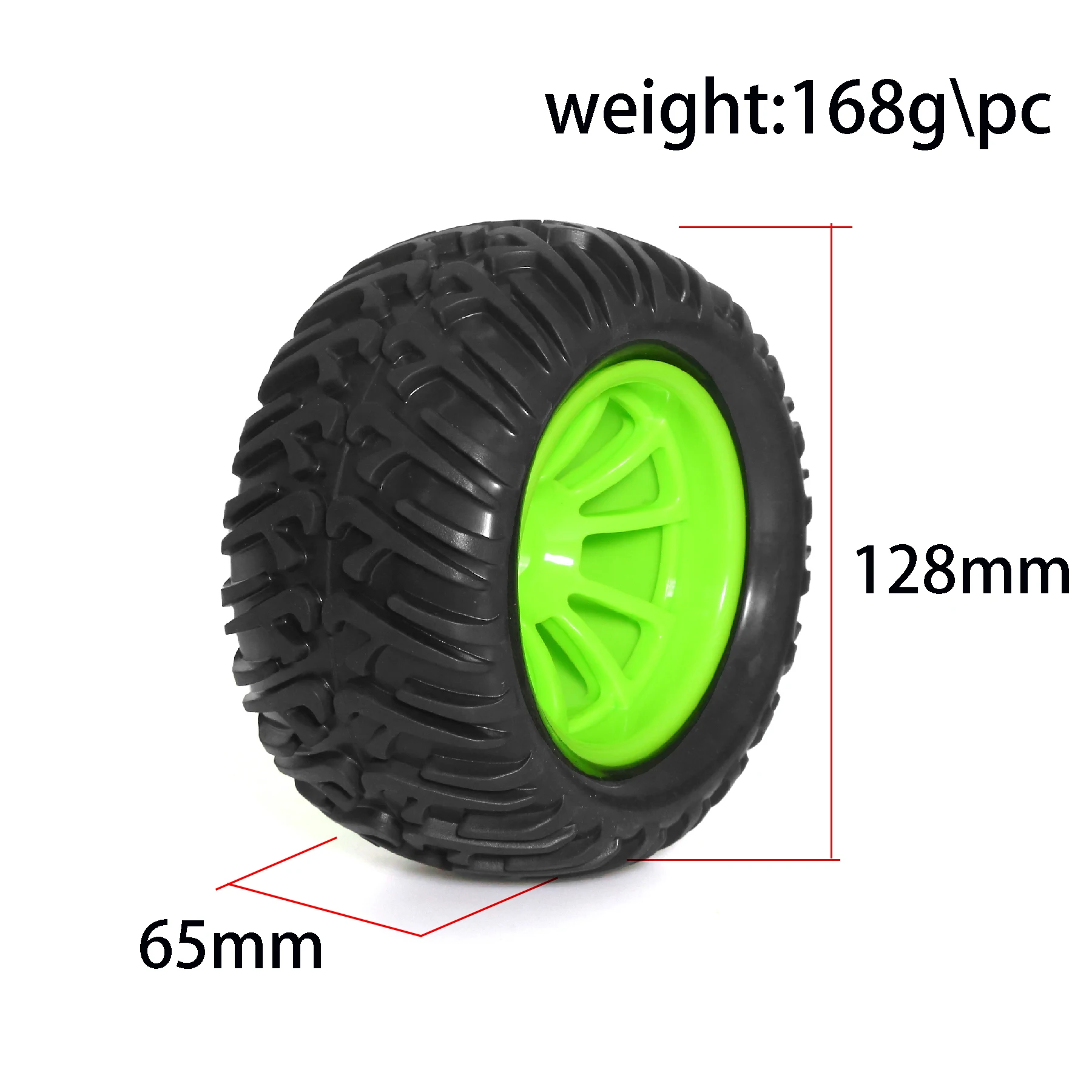 

4pcs 12mm hex wheels 1/10 scale RC tires 128mm monster truck off-road tires for Traxxas/Scx10 climbing bikes