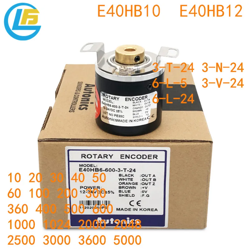 1PCS Rotary Encoder Push Pull E40HB10 E40HB12 10 20 30 40 50 100 200 300 360 1000 1024 2048 3000 5000 3-T-24 3-N-24 6-L-5 3-V-24