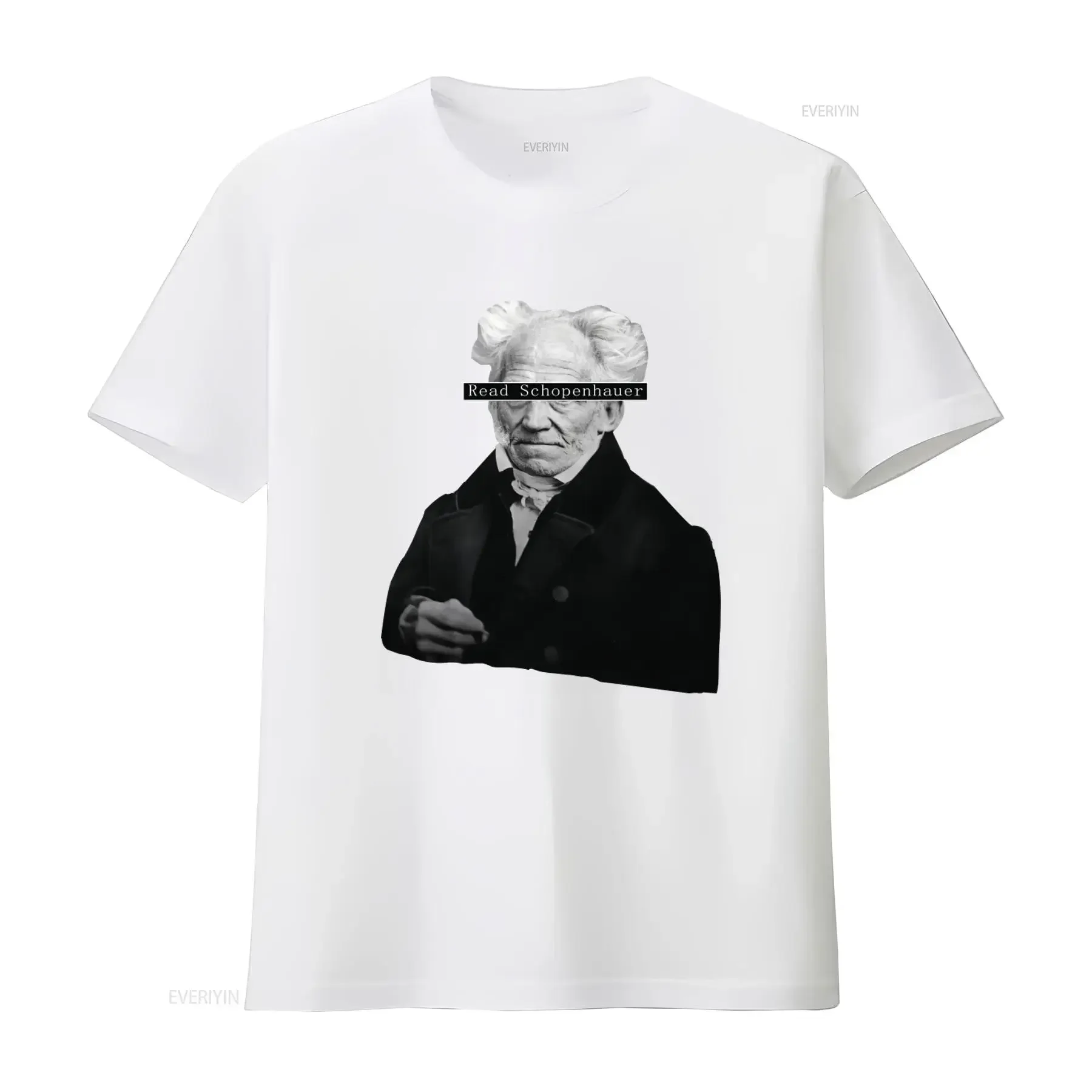 T-shirt vintage Arthur Schopenhauer pour hommes et femmes, avec graphique vintage délavé, respirant, streetwear décontracté