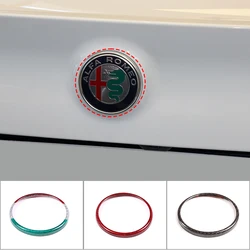Real Carbon Fiber Car rear Logo Circle Cover Trim Sticker For Alfa Romeo Giulia Stelvio 2020 2021 Car Exterior Accessories