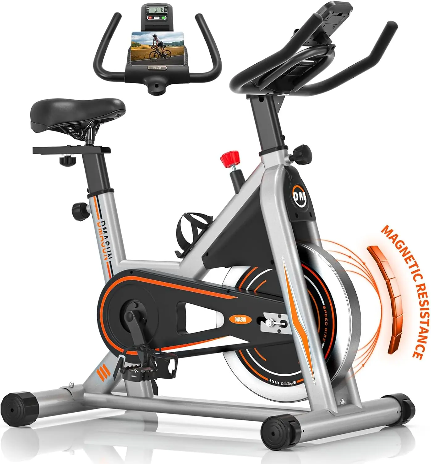 

Exercise Bike, Classic Brake Pad Stationary Bike for Home with 330 LBS Capacity, Indoor Bike with Comfortable Seat Cushion, Digi