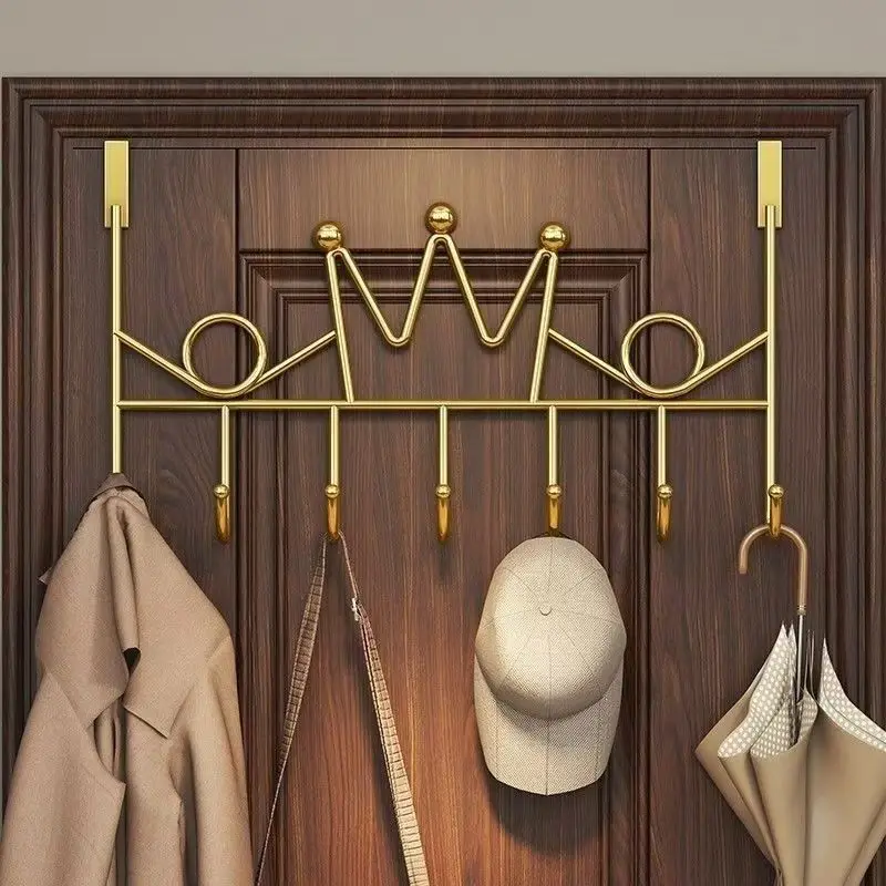 Iron Hooks Over The Door Home Organizer Rack Clothes Coat Hat Towel Hanger Room Accessories Holder Door Hang Quick Installing