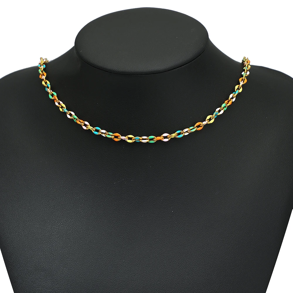 1 Meter Edelstahl-Emaille-Ovalketten für DIY-Mode-Schmuckzubehör, Halsketten, Ohrringe, Armbänder, Bastelbedarf – Detail 6