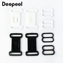 50/100Sets Deepeel 12.5mm Plastic Adjustable Buckle Underwear Bikini O Ring Hook Bow Tie Clip Connector Clasp Sewing Accessories