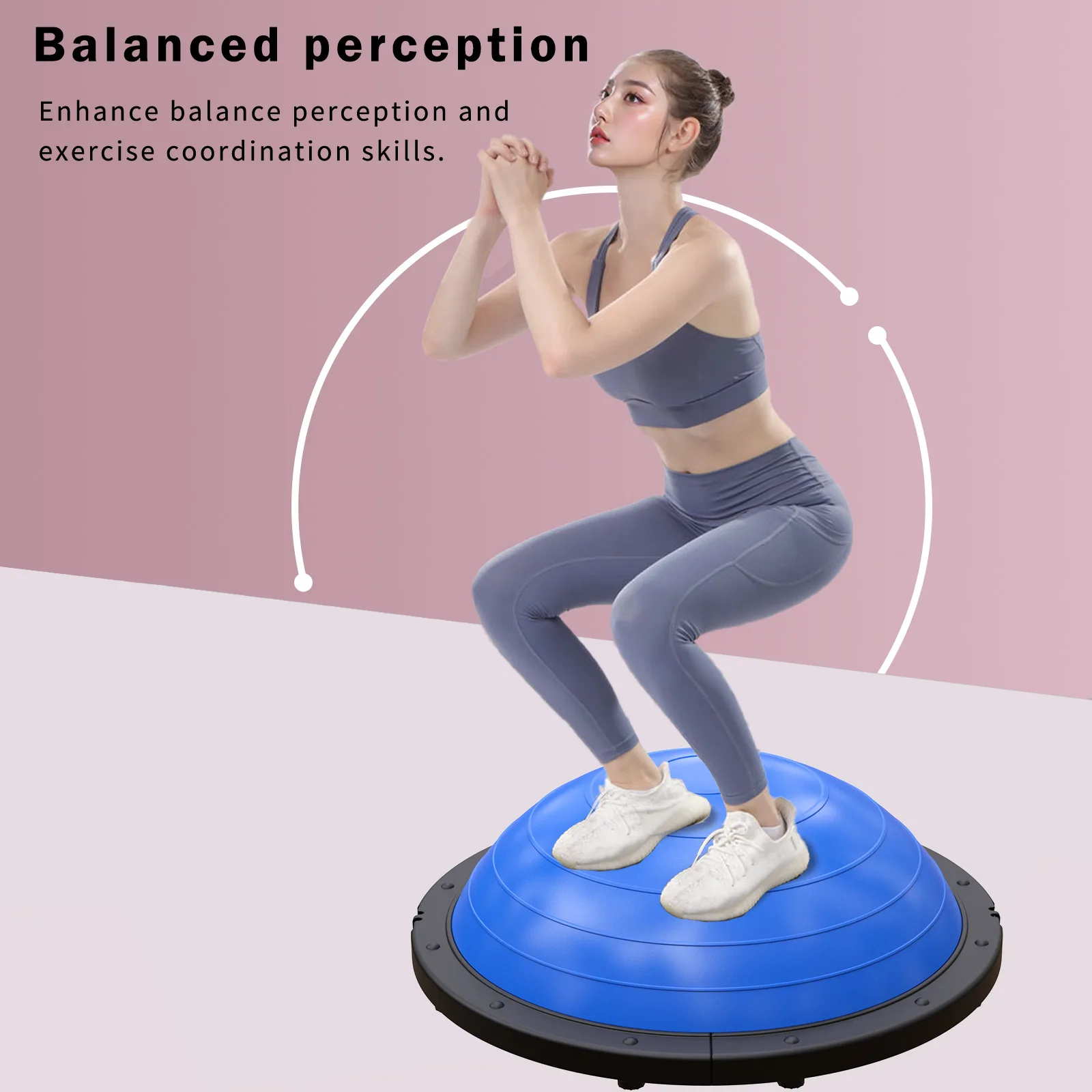 New wave speed ball yoga balance semi-round ball thickened explosion-proof Pilates equipment training