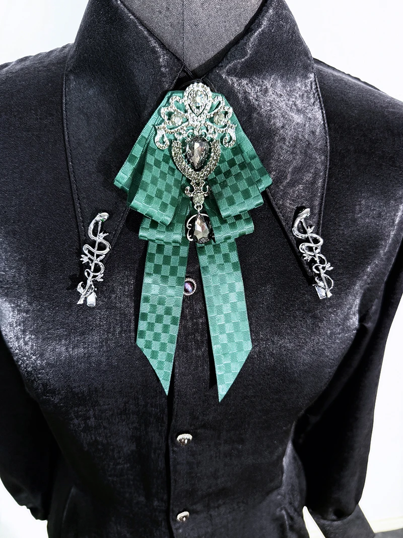 Magic Academy Slytherin House Collar Pin irt Accory ex Gl Cos Netie Casual Sle Color Woven Polyester