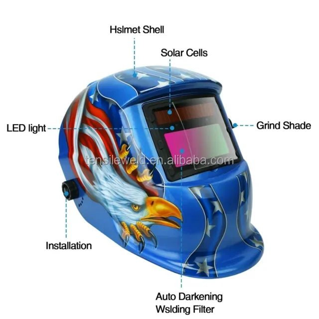 Automatic Darkening Welder Welding Glass Helmet Solar Powered for TIG MIG MMA Welding Industries