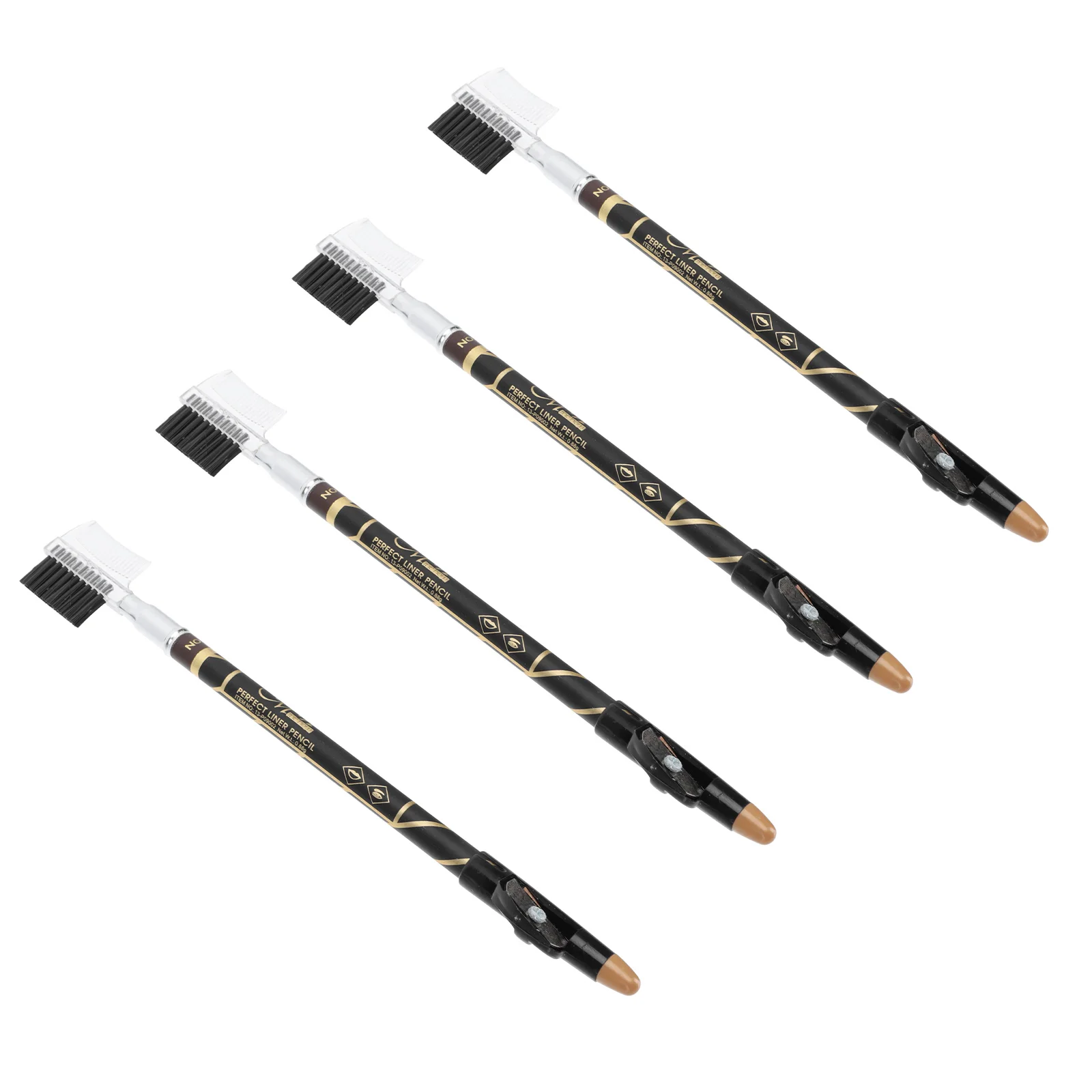 

4 Pcs Eyebrow Pencil Brow Drawing Pens Portable Waterproof Cosmetics Luxury Microblading Black Stylish Smooth Travel