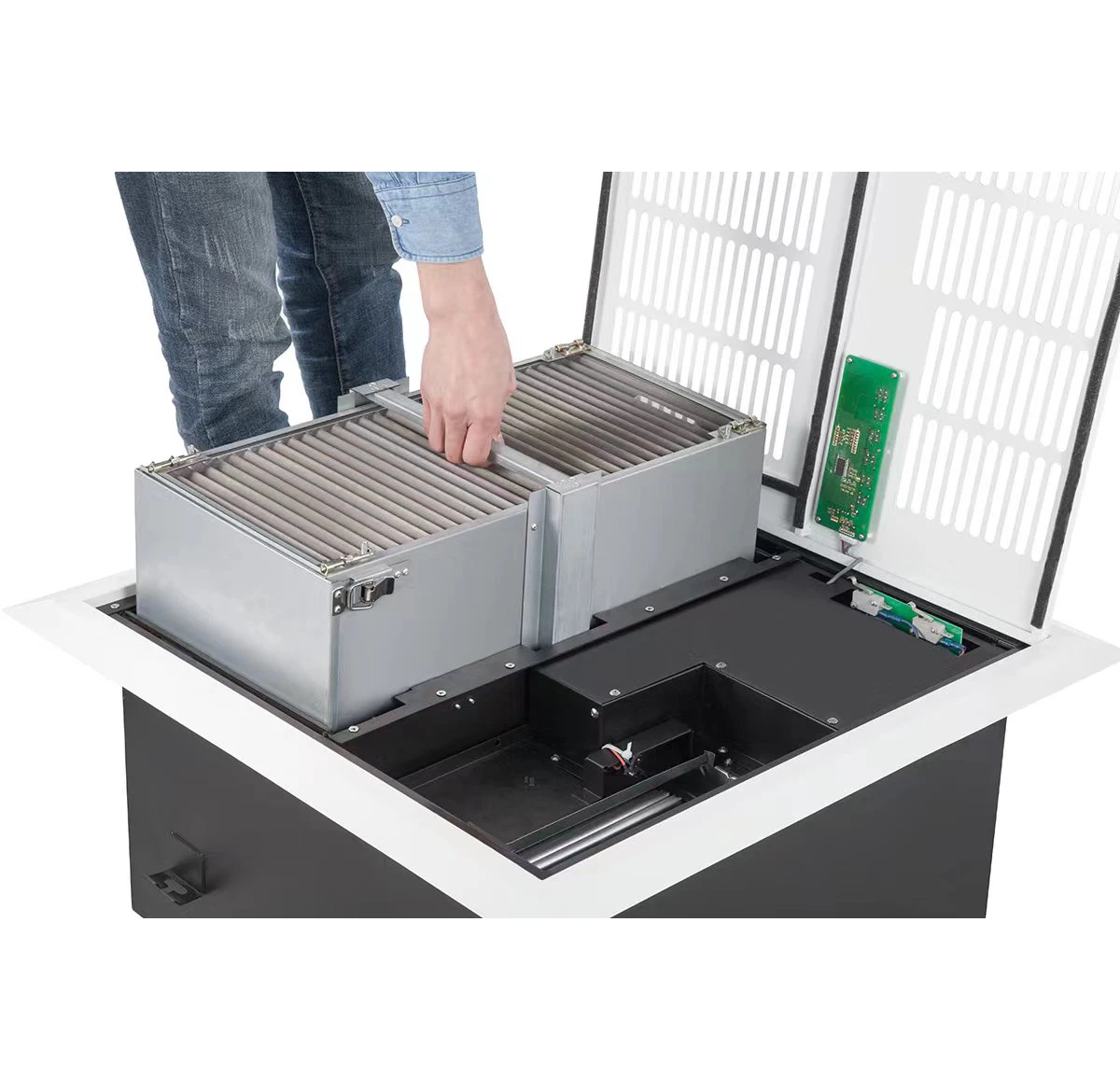 جزيئات السجائر للمبنى المركزي لتنقية الهواء في مكتب الفندق مع فلتر ESP الكهروستاتيكي يزيل دخان الغبار #5