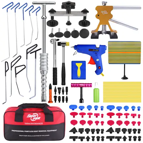 PDR Tools Car Body Paintless Dent Repair Removal Tool Stainless Steel Push Rods Crowbar Kit Car Dent Remover Puller Garage Tools
