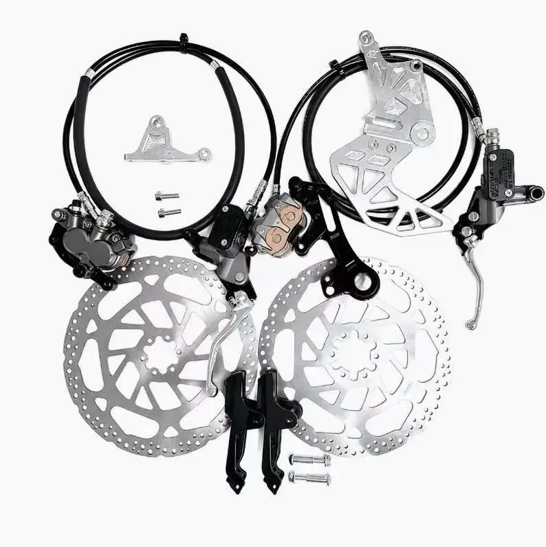 Strengthened Front Rear Hydraulic Disc Brake Kit CNC Brake Assembly Parts Fit For Electric Dirt Bike Performance Upgrade