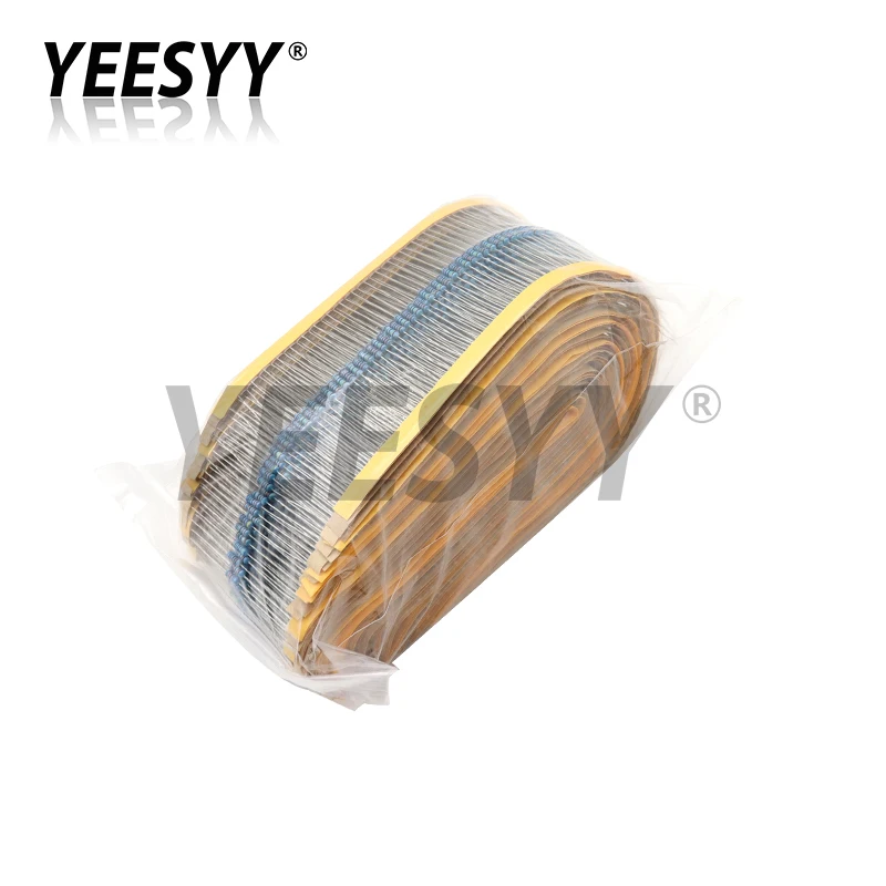 2500pcs 1/4W Metal Film Resistor Kit 50 Values 1R - 10M ohm Resistance 1% Assorted Set DIY Sample pack