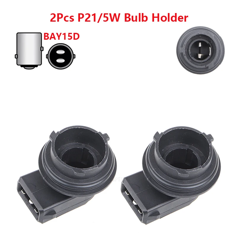 

2x For VW Jetta Golf EuroVan Cabrio 1157 BAY15D Bulb Holder Turn Signal Light Socket Accessories