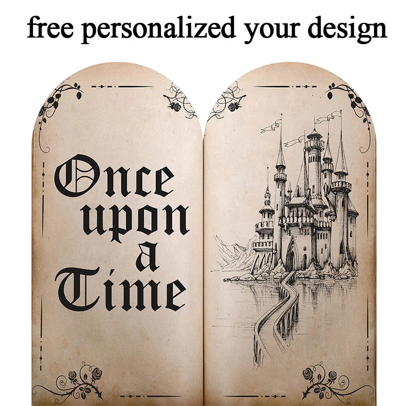 

Mehofond Magic Book Arched Backdrop Once Upon A Time Castle Background Adults Portrait Photo Studio Spandex Cover Chiara Decor