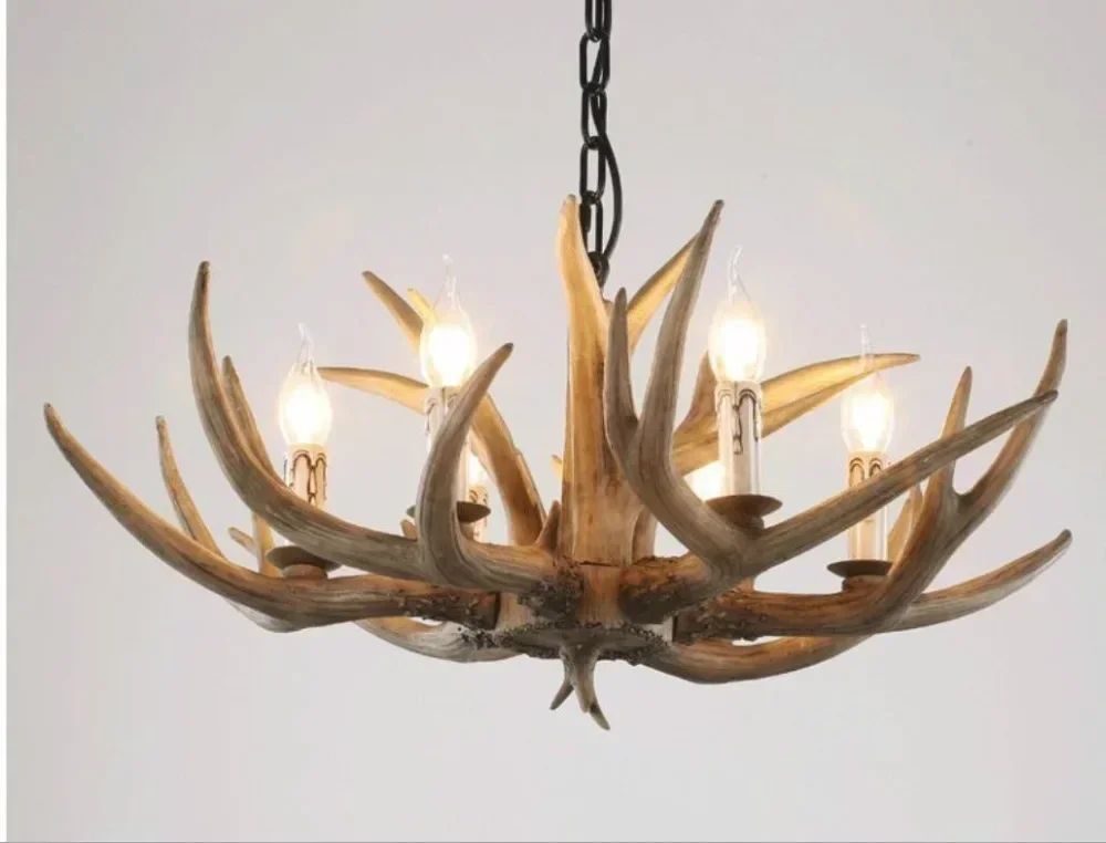 Countryside Chandelier for Home lighting decoration indoor christmas lamp pendentes e lustres Antlers wooden ceiling chandeliers