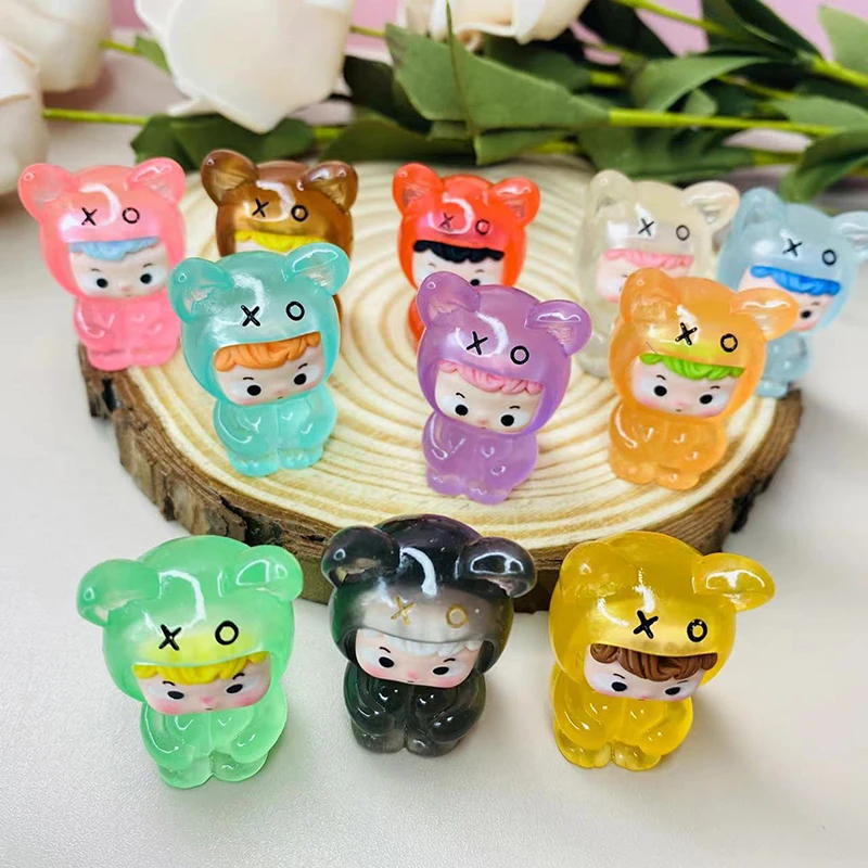 1Pc Mini Luminous Cartoon Micro Ornaments Miniature Animal Potted Decoration Home Micro Landscape Accessories