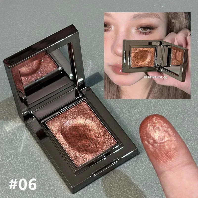 Metallischer Glitzer-Lidschatten-Creme Chamäleon Funkelnder Highlighter Aufhellendes Make-up Rauchblau Perlglanz-Lidschatten-Palette – Detail 14