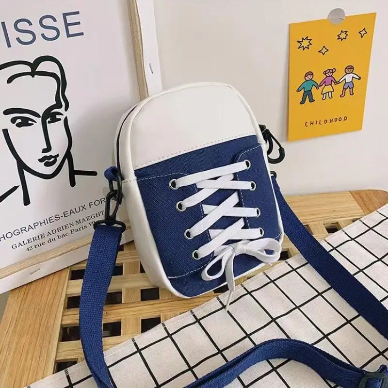 New Sweet Backpack Summer Texture Fashion Women's Tote Bag Canvas Crossbody Bag Port Wind Bag Student Shoulder Bag Splicing