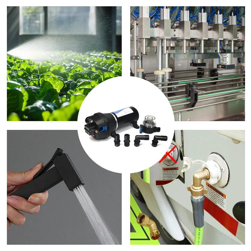mini water pump 12v/24v pump High Pressure Water Pump Electric Vacuum Self-priming Pump RV Diaphragm Spray Road Roller FL-40/44