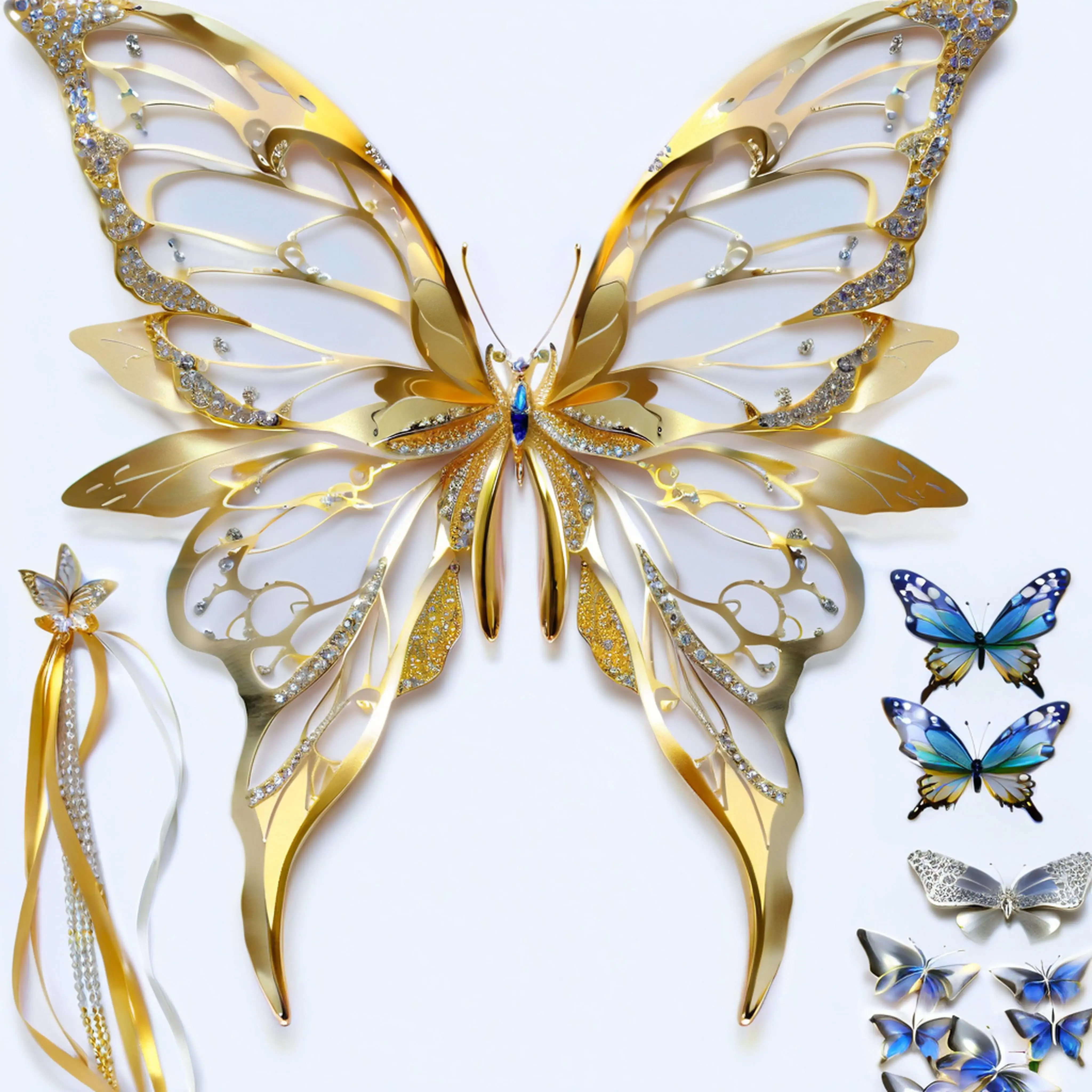 

Princess Angel Wing Butterfly Fairy Wings Elf Ears Star Fairy Stick Eyebrow Stickers Halloween Costume Masquerades Fancy Party