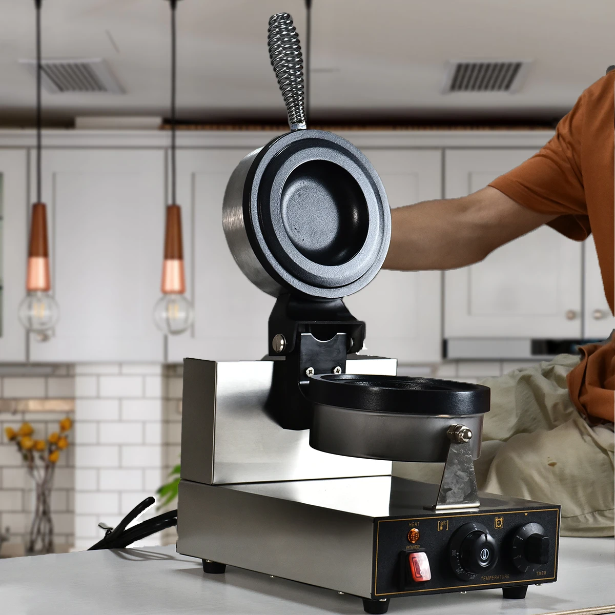 HPH2O 電気UFOバーガーマシン 1300W パニーニプ - Waffle Maker Commercial のレビューと価格