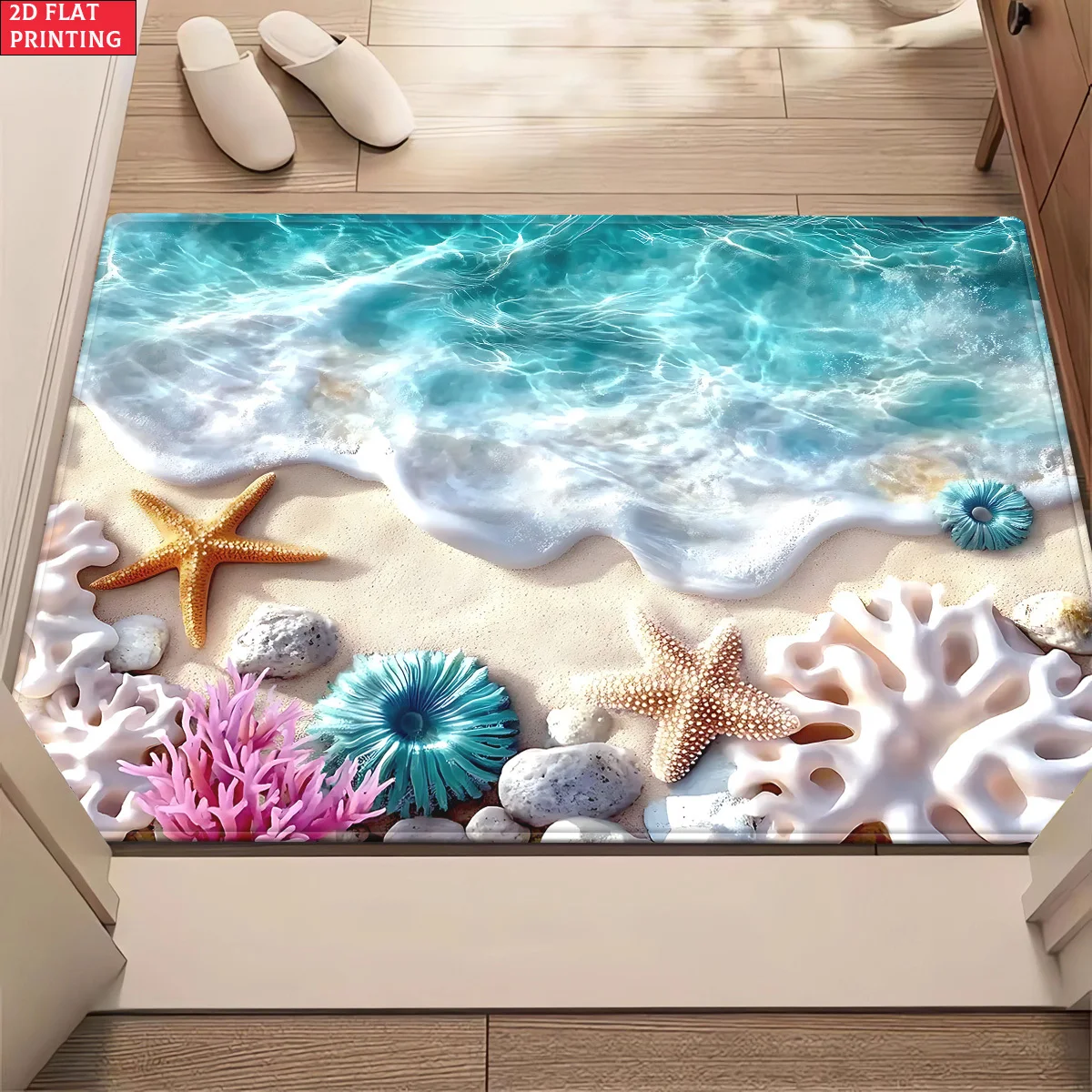 Home Textiles Rug - Karpet Lantai 3D Motif Ombak Pantai