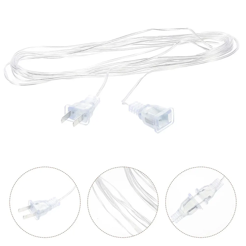 

4pcs 5M Clear Extension Cord For Led Light Strips Curtain Lamp String Lights Extension Reliable Material Easy Installation