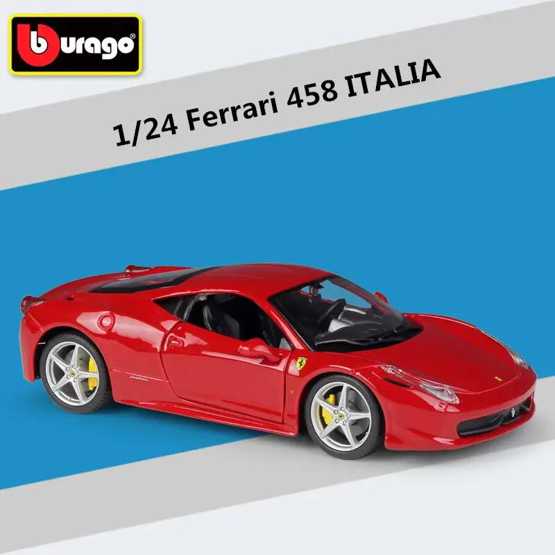 Bburago 1:24 458 ITALIA Legering Sportwagen Model Diecast Metalen Speelgoed Voertuigen Auto Model Simulatie Collectie Ornament Childrens Gift