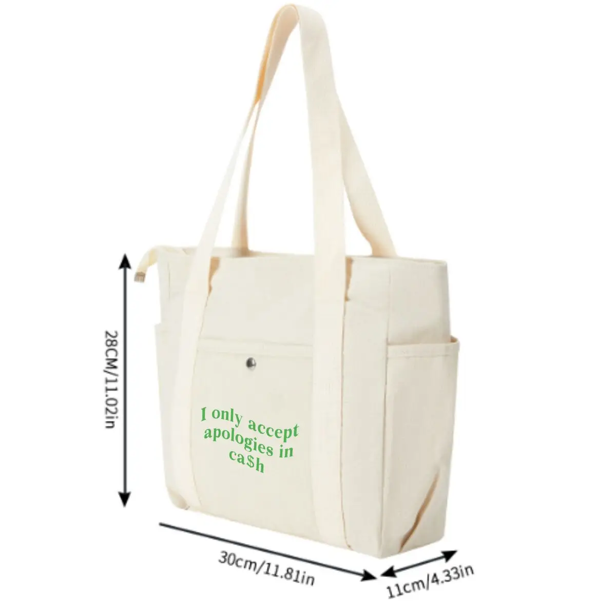 حقيبة كتف نسائية عصرية من Cash Apology Shouts Bold ذات سعة كبيرة