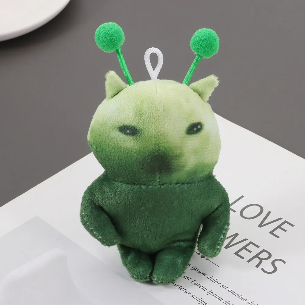 Creative 10cm Green Alien Cat Deformable Soft Ugly Cute Plushie Keychain Poseable Cartoon Bag Charm Anime Fans Gifts
